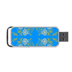 Floral Folk Damask Pattern  Portable Usb Flash (two Sides) by Eskimos