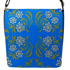 Floral Folk Damask Pattern  Flap Closure Messenger Bag (s) by Eskimos