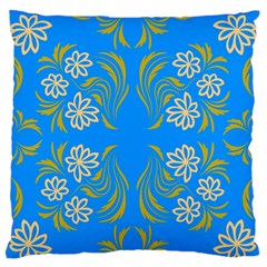 Floral Folk Damask Pattern  Standard Flano Cushion Case (two Sides) by Eskimos