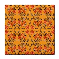 Floral Folk Damask Pattern  Tile Coaster by Eskimos