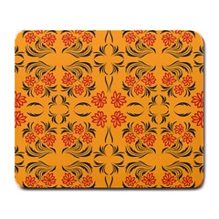 Floral Folk Damask Pattern  Large Mousepads by Eskimos