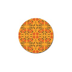 Floral Folk Damask Pattern  Golf Ball Marker by Eskimos