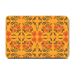 Floral Folk Damask Pattern  Small Doormat  by Eskimos