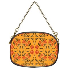 Floral Folk Damask Pattern  Chain Purse (one Side) by Eskimos