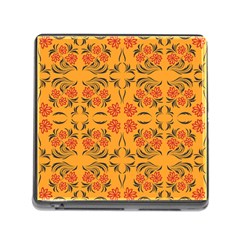 Floral Folk Damask Pattern  Memory Card Reader (square 5 Slot) by Eskimos