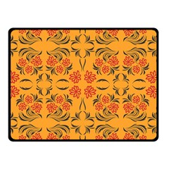 Floral Folk Damask Pattern  Double Sided Fleece Blanket (small)  by Eskimos