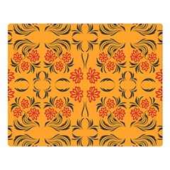 Floral Folk Damask Pattern  Double Sided Flano Blanket (large)  by Eskimos