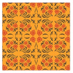 Floral Folk Damask Pattern  Large Satin Scarf (square) by Eskimos