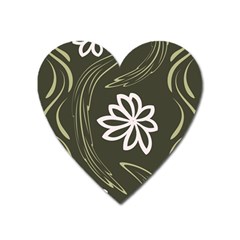 Folk Flowers Print Floral Pattern Ethnic Art Heart Magnet by Eskimos