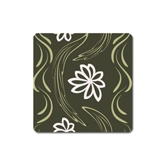 Folk Flowers Print Floral Pattern Ethnic Art Square Magnet by Eskimos