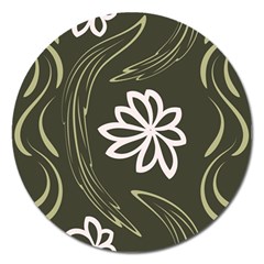 Folk Flowers Print Floral Pattern Ethnic Art Magnet 5  (round) by Eskimos