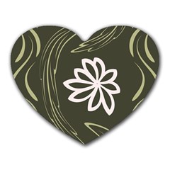 Folk Flowers Print Floral Pattern Ethnic Art Heart Mousepads by Eskimos