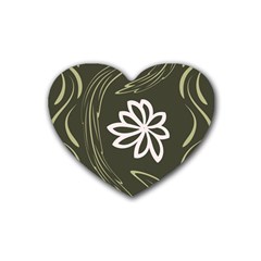 Folk Flowers Print Floral Pattern Ethnic Art Rubber Coaster (heart) by Eskimos