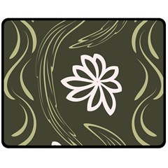 Folk Flowers Print Floral Pattern Ethnic Art Double Sided Fleece Blanket (medium)  by Eskimos