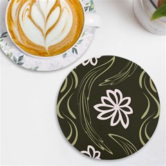 Folk Flowers Print Floral Pattern Ethnic Art Uv Print Round Tile Coaster by Eskimos