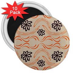 Folk Flowers Print Floral Pattern Ethnic Art 3  Magnets (10 Pack)  by Eskimos