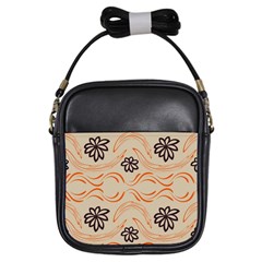 Folk Flowers Print Floral Pattern Ethnic Art Girls Sling Bag by Eskimos