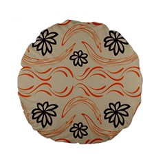 Folk Flowers Print Floral Pattern Ethnic Art Standard 15  Premium Round Cushions by Eskimos