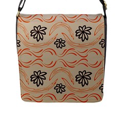 Folk Flowers Print Floral Pattern Ethnic Art Flap Closure Messenger Bag (l) by Eskimos