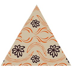 Folk Flowers Print Floral Pattern Ethnic Art Wooden Puzzle Triangle by Eskimos