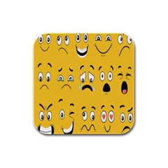 Emojis Rubber Square Coaster (4 Pack) by Sparkle