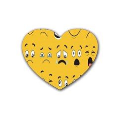 Emojis Rubber Heart Coaster (4 Pack) by Sparkle