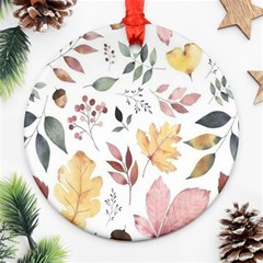 Flowers Pattern Round Ornament (Two Sides)