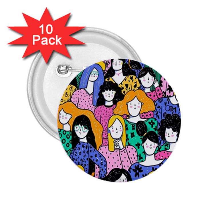 Women 2.25  Buttons (10 pack) 