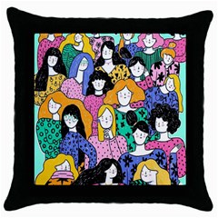 Women Throw Pillow Case (black)