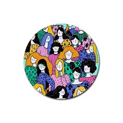 Women Rubber Coaster (round) by Sparkle