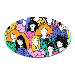 Women Oval Magnet by Sparkle