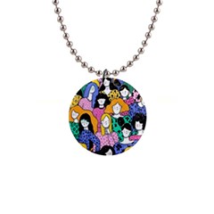 Women 1  Button Necklace by Sparkle