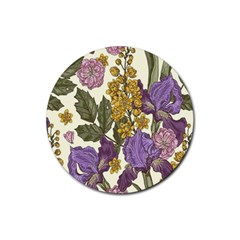 Spring Floral Rubber Round Coaster (4 Pack) by Sparkle