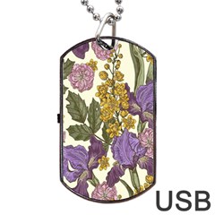 Spring Floral Dog Tag Usb Flash (two Sides) by Sparkle