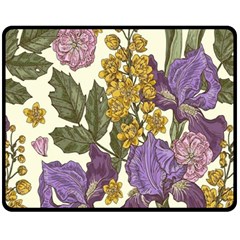 Spring Floral Double Sided Fleece Blanket (medium)  by Sparkle