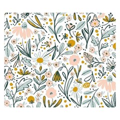 Floral Double Sided Flano Blanket (small)  by Sparkle