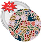 Floral 3  Buttons (100 pack)  Front