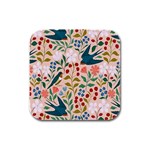 Floral Rubber Square Coaster (4 pack) Front