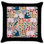 Floral Throw Pillow Case (Black) Front