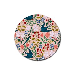 Floral Rubber Coaster (round) by Sparkle