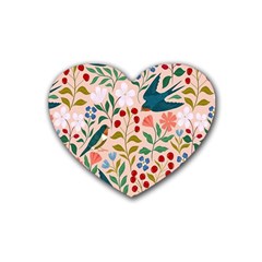 Floral Rubber Heart Coaster (4 Pack) by Sparkle