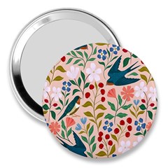 Floral 3  Handbag Mirrors by Sparkle