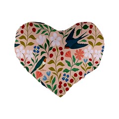 Floral Standard 16  Premium Heart Shape Cushions by Sparkle