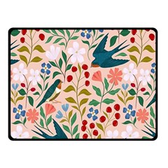 Floral Double Sided Fleece Blanket (small)  by Sparkle