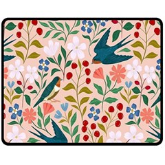 Floral Double Sided Fleece Blanket (medium)  by Sparkle