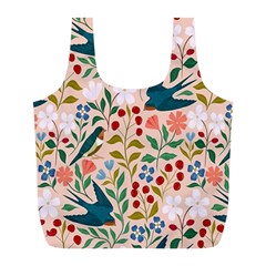 Floral Full Print Recycle Bag (l) by Sparkle