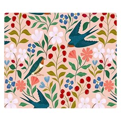 Floral Double Sided Flano Blanket (small)  by Sparkle