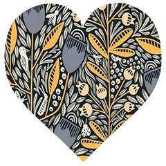 Floral Wooden Puzzle Heart