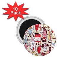 Retro Food 1 75  Magnets (10 Pack)  by Sparkle