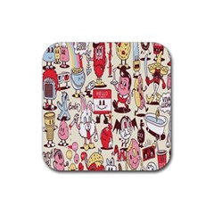 Retro Food Rubber Coaster (square) by Sparkle